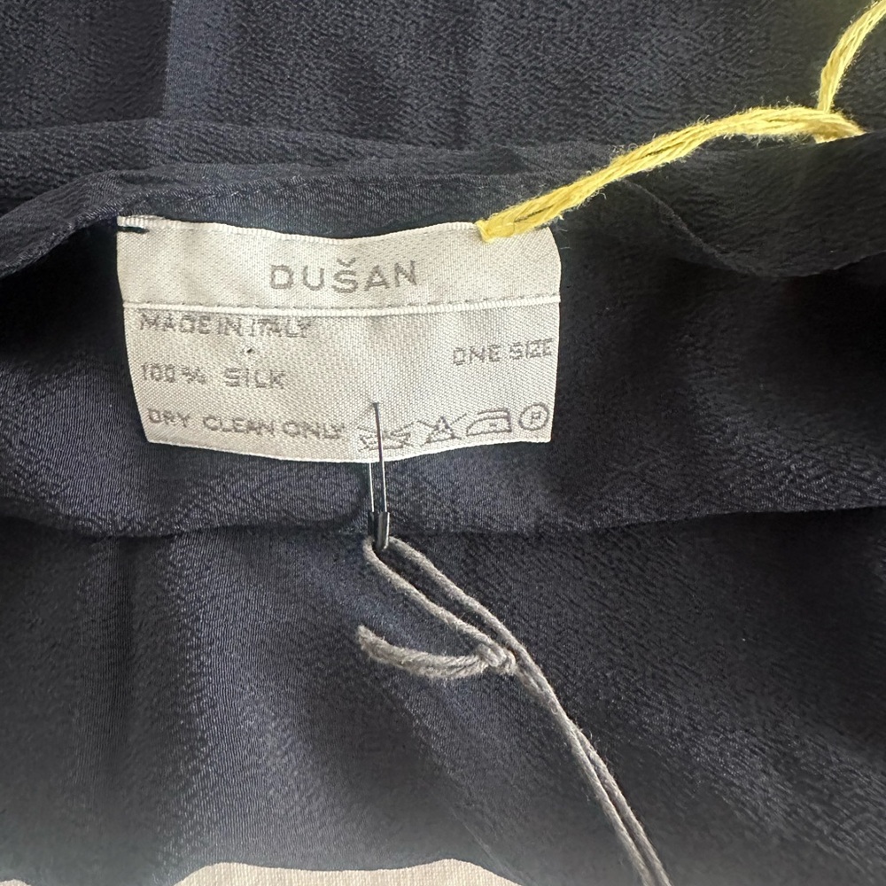 100% Black Silk Scarf by Dusan NWT